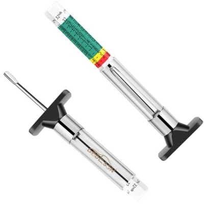 Immagine di GODESON Misuratore Battistrada pneumatici, Calibro del con codice colore intelligente a 6 lati in 25 mm / 32 pollice, Per Auto Moto Motocicletta Sacchetto Incluso(2 pezzi)…