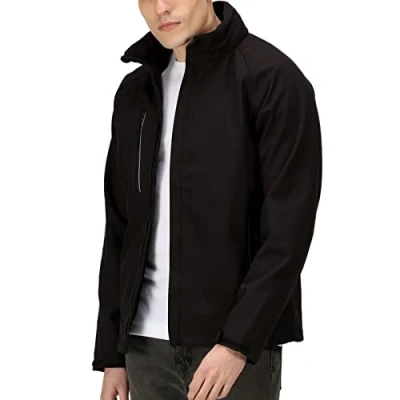 Immagine di Regatta Giacca Termica Apex in Softshell con Membrana Impermeabile &amp; Traspirante E Cappuccio Ripiegabile Soft Shell, Uomo, Black, XXXL