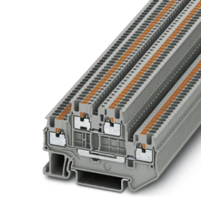 Immagine di Phoenix Contact PTTB 1,5/S 3208511 Morsetto doppio Numero Poli (num): 4 0.14 mm² 1.5 Grigio 50 pz.