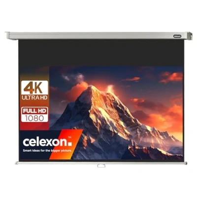 Immagine di Celexon Rollo Professional, Schermo manuale, formato 16:9, Full HD, 3D, 240 x 135 cm, Bianco