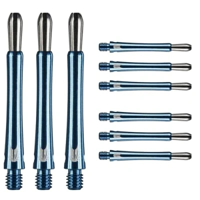 Immagine di Target Darts Albero in Alluminio con Impugnatura Confezione da 9 Blu, Intermedio (40,8 mm) Accessori per Freccette Professionali, Multipack di Alberi 2BA Anelli,