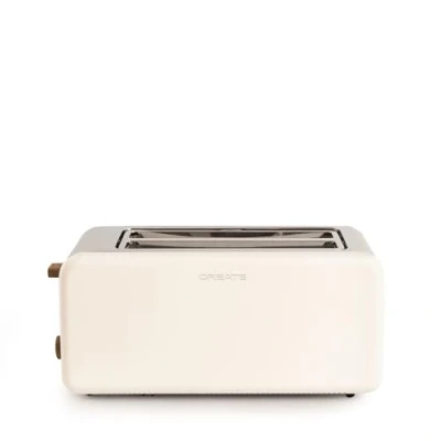Immagine di CREATE/TOAST RETRO XL/Tostapane per fette larghe bianco rotto / 1500 W, vassoio raccolte, termostato, 6 livelli di potenza