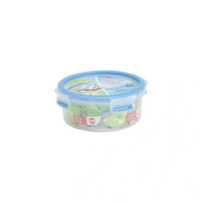 Immagine di Emsa 508552 rotonda contenitore di alimento con coperchio, 0.85 litri, trasparente / blu, Clip &amp; Chiudi