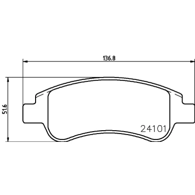 Immagine di HELLA 8DB 355 011 521 Kit pastiglie freno Non predisposto per contatto segnalazione usura con bulloni pinza accessori CITROËN: C3 II