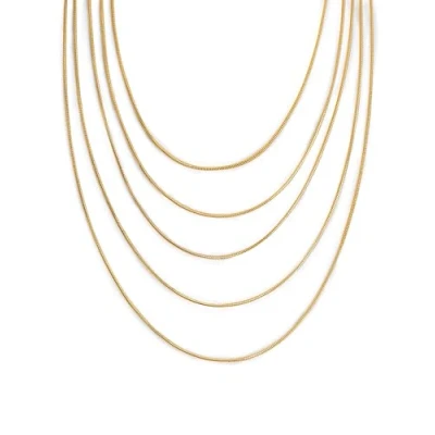 Immagine di SINGULARU Collana Cleopatra. Acciaio con Finitura Placcata Oro 18Kt. Cinque Fili. Lunghezza tra 48 e 68 cm. Estensione di 5 Gioielli da Donna