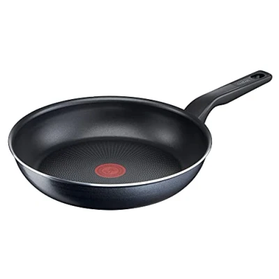 Immagine di Tefal, C38506 XL Force, padella 28 cm, rivestimento antiaderente, resistente, robusta, segnale termico, fondo Diffusion Base, forma extra grande, manico stabile, colore: nero