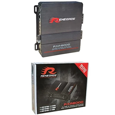 Immagine di 1 amplificatore monofonico RENEGADE RXA800D RXA 800 d canale classe 400 watt rms max bass boost specifico per subwoofer, pezzo