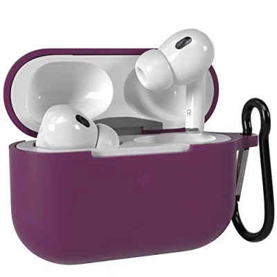 Immagine di EAZY CASE custodia in silicone compatibile con AirPods Pro 2 silicone, cover portachiavi, vestibilità perfetta, antiscivolo, antiurto viola