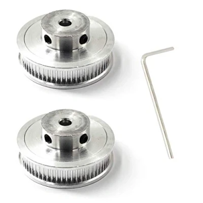 Immagine di alluminio Timing puleggia 60 denti bore 8mm Larghezza della cinghia 6mm per stampante 3d (2 PEZZI,chiave inclusa)