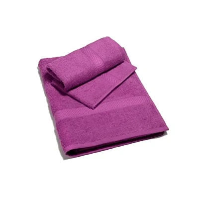 Immagine di Caleffi Asciugamano con Ospite MINORCA in Spugna 100% Morbido Cotone Idrofilo 450gsm, Lavabile Lavatrice 40 + Asciugatrice, Coppia (55x105 cm 40X60 cm) Colore AZALEA