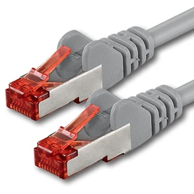 Immagine di 1aTTack.de 1x 10 m Cavo Patch di Rete Cat 6 Cat6 RJ45 SFTP Grigio