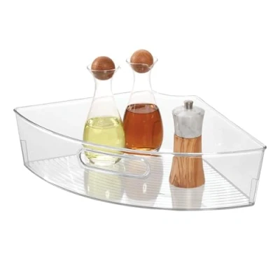 Immagine di iDesign Lazy Susan Contenitore Armadio, Plastica, Trasparente, 42x28x10.25 cm
