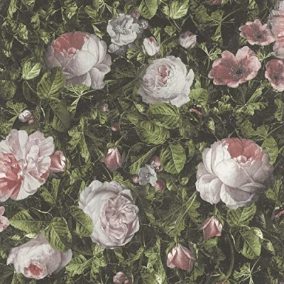 Immagine di Rasch Wallpaper 278316 Carta da parati floreale con rose in rosa chiaro, 10,05 m x 0,53 (lunghezza larghezza)