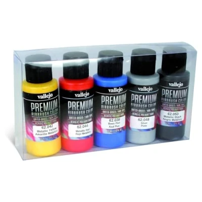Immagine di Vallejo Premium Airbrush Set di Colori acrilici, 6 x 60 ml, Asortiti, ml (Confezione da 6), 062103