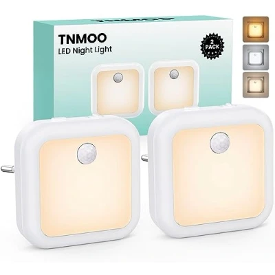 Immagine di Luce Notturna da Presa, [2 Pezzi] Bambini con Sensore di Movimento, 3 Modalità e Dimmerazione Continua, LED per Cameretta,Scale, Camere Letto, Corridoio, Soggiorno