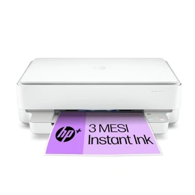 Immagine di HP Envy 6022e ‎223N5B, Stampante Multifunzione a Getto d&#039;Inchiostro A4 Colori, Stampa Fronte e Retro Automatica, 10 ppm, Wi Fi, Smart, 3 Mesi di Inchiostro Instant Ink Inclusi con HP+, Bianca