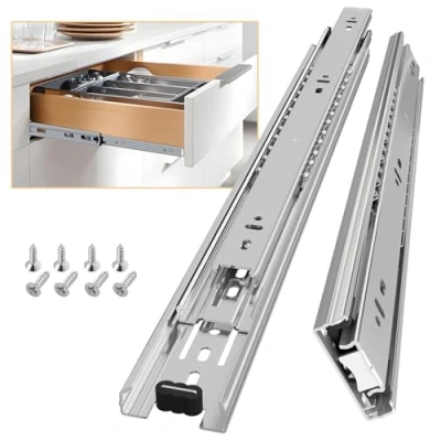 Immagine di Aolisheng, guide per cassetti, completamente estensione, 400 mm, cuscinetto a sfera resistente, capacità di 45 kg, 1 paio