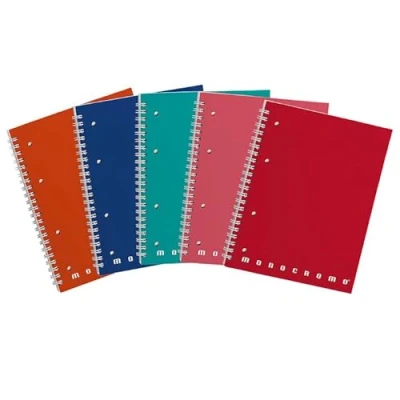 Immagine di Pigna 02155595M Set Quaderni 5pz A5 (14.8 x 21 cm) Spiralati con Fori e Microperforazione, 70 Fogli, Multicolore