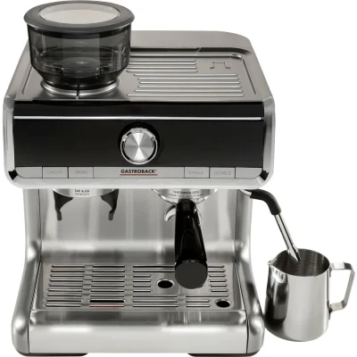 Immagine di GASTROBACK 42709 Design espresso Pro, macchina per caffè con portafiltro, ugello schiumalatte, 15 bar, 1,5 l, sistema di riscaldamento a blocco termico, acciaio inox 18/8