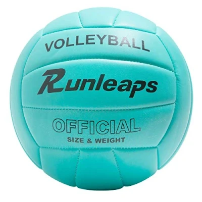 Immagine di Runleaps Pallone da pallavolo, beach volley, morbido al tatto, per allenamento, spiaggia, attività all&#039;aperto, gioco d&#039;interni, taglia 5