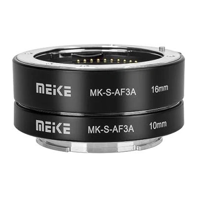 Immagine di Meike MK S AF3A Anello adattatore per tubo di prolunga macro con messa a fuoco automatica in metallo (10 mm+16 mm) Sony Mirrorless E Mount A5000 A5100 A6000 A6300 A6500 A6400 A6600 A6100 A9