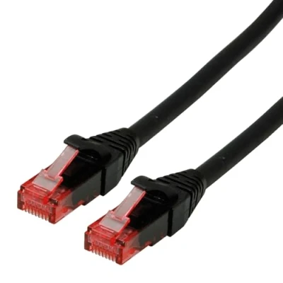Immagine di Roline 21.15.2555 RJ45 cavo di rete, patch CAT 6 U/UTP 5.00 m Nero non schermato, Privo alogeni, Ritardante fiamma 1 pz.