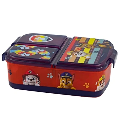 Immagine di PAW PATROL Contenitore per il pranzo con motivo Girl, 3 scomparti, circa 14 x 18,5 5,5 cm, in plastica, senza BPA e ftalati, ideale la pausa colazione, asilo scuola, Multicolore, 33426