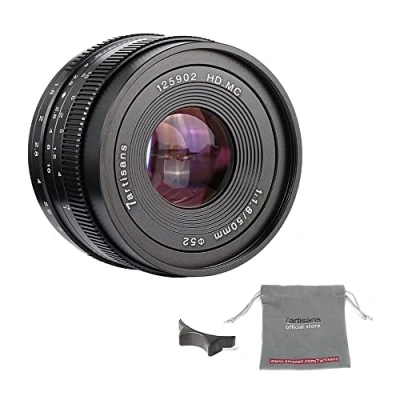 Immagine di 7artisans 50 mm f1.8 APS C manuale obiettivo fisso per Fuji x Mount mirrorless a10 come A1 a2 a3 at M1 t10 T1 t2 t20 Pro1 E1 E2 e2s