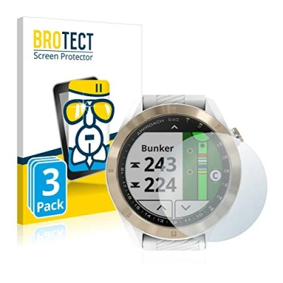 Immagine di brotect Pellicola Protettiva Vetro per Garmin Approach S40 Protezione Schermo (3 Pezzi) [Durezza Estrema 9H, Chiaro]