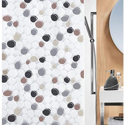 Immagine di Spirella Dido PEVA Tenda da doccia in plastica opaca, 180 x 200 cm, colore: Nero/Grigio/Marrone/Bianco