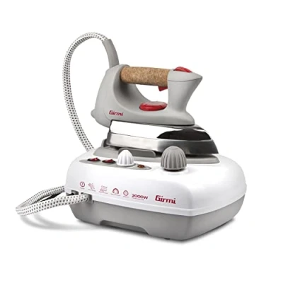 Immagine di Girmi ST03 Ferro Da Stiro A Vapore Con Caldaia Professionale, 2000W, Serbatoio 700ml, Pressione 2,5 3 Bar, Piastra in Alluminio, Impugnatura Sughero, Termostato Regolabile