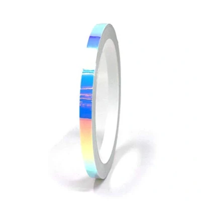 Immagine di Strisce adesive decorative cromate per fai da te, effetto ologramma camaleontico, 10 m, auto, moto, modellismo (FF2 blu/viola, 5 mm di larghezza)