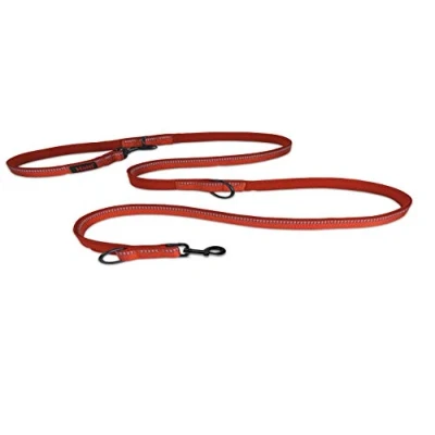 Immagine di guinzaglio a doppia estremità HALTI da addestramento con imbottitura in neoprene, tessuto catarifrangente 3M e lunghezza regolabile. Ideale per cani piccoli medi (taglia S, rosso)