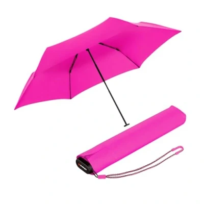 Immagine di Knirps ultra US.050 Slim Manual, ombrello tascabile leggero e piatto, resistente alle tempeste, antivento, 21 cm, rosa fluo, S, Moderno o alla moda