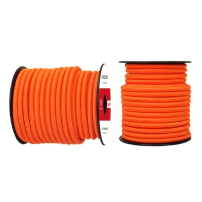 Immagine di Abma Cord Corda Elastica 8mm 20M di Gomma Cavo Elastico Marino per Teloni, Tende e Bagagli Arancia