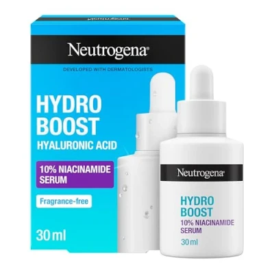 Immagine di Neutrogena Hydro Boost 10% Niacinamide Siero, Siero idratante viso per una pelle luminosa, Acido Ialuronico e Niacinamide, esfoliante tutti tipi di pelle, 30 ml