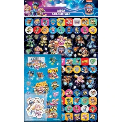 Immagine di Paper Projects 01.70.22.040 PAW Patrol the Mighty Movie Mega Pack Tre tipi di adesivi (circa 150 in totale) Riutilizzabili su superfici non porose, 29,7 cm x 21