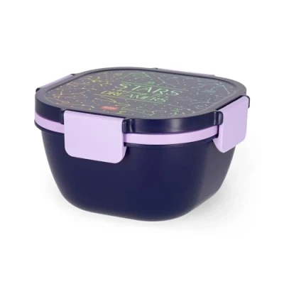 Immagine di Legami Contenitore Porta Pranzo, Lunch Box, 1 Forchetta e Condimenti Inclusi, Pranzo Ermetico, A Prova di Perdite, Capacità 1700 ml, Tema Stars, 19 x 10.7 cm