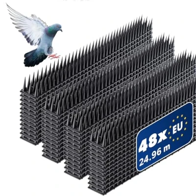 Immagine di KADAX Bird Defense, Dissuasori per Piccioni in Plastica, Dissuasore Uccelli da Balcone, Scaccia Piccioni, Spuntoni Corvi (24, Argento)