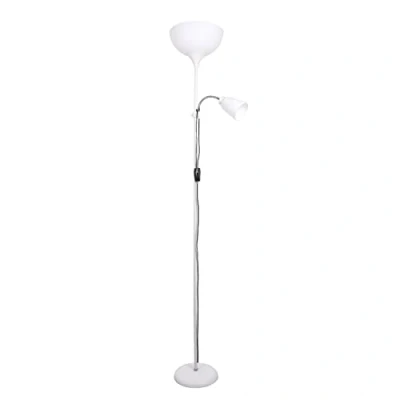 Immagine di BEL AIR HOME Lampada da terra Varese 1xE27 e 1xE14178cm Ideale per soggiorni studi Design moderno funzionale lettura regolabile (BIANCO) (Lampadine non incluse)