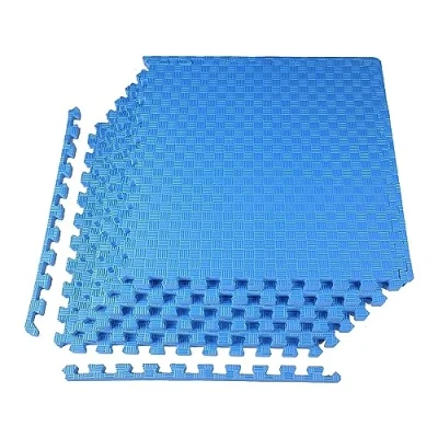 Immagine di BalanceFrom Tappetino per esercizi puzzle extra spesso 2,5 cm con piastrelle ad incastro in schiuma EVA MMA, esercizi, ginnastica e palestra a casa, spessore 1,5 cm, colore: blu