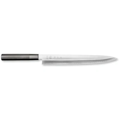 Immagine di Kai Seki Magoroku KK Yanagiba 30 cm lunghezza lama 8A solido 58 (±1) HRC acciaio al carbonio inossidabile fatto a mano in Giappone manico legno Pakka nero coltello per sushi e sashimi