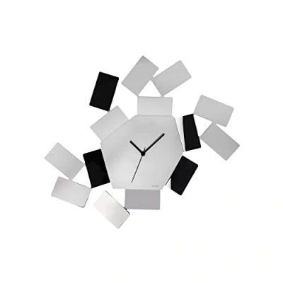 Immagine di Alessi MT19 Orologio da Parete Analogico di Design in Acciaio Inossidabile 18/10, Argento, 46x33.5x6 cm