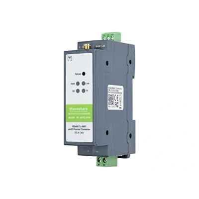 Immagine di Waveshare RS485 to WiFi/Ethernet Module Rail Mount Serial Server Modbus MQTT Gateway Supports Trasparente Transmission Mode