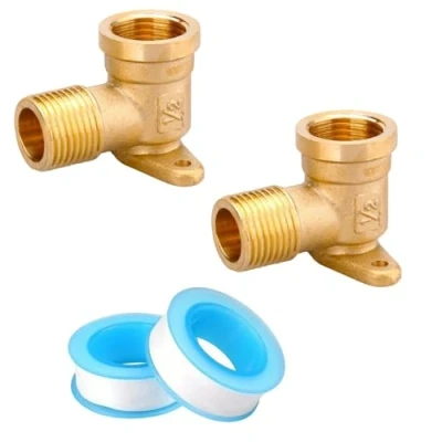 Immagine di 2 pezzi angolo In Ottone 90,1/2 pollici ottone,Angolo di 90,Raccordo a Gomito,Gomito Ottone,Connettore Gomito Angolo,Gomito con Teflon Idraulico PTFE Rotoli,12 mm x 3 m