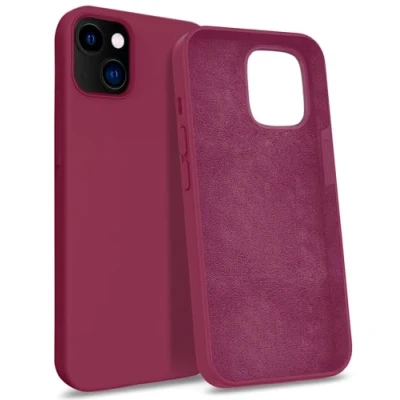 Immagine di MyGadget Custodia per iPhone 14 Plus Hardcase con Strato Microfibra &amp; Cover Silicone Resistente Protezione Antigraffio Antiurto Bordeaux