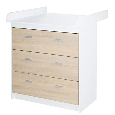 Immagine di roba fasciatoio con rimovibile Gabriella, bicolore, 3 cassetti, altezza fasciatoio, 90 cm