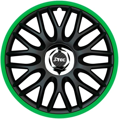 Immagine di J TEC Orden R J14517 Copricerchi 14Inch nero/verde, cromo