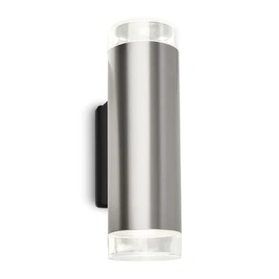 Immagine di Briloner lampada da parete a LED per esterni, color argento, protezione dagli spruzzi d&#039;acqua IP44, luce bianca neutra 4000K, GU10 incl.