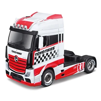 Immagine di Bburago B18 32201 Street Fire HAULERS Custom CABS Die Cast Truck MB ACTROS GIGASPACE Modello giocattolo da collezione in scala 1:43, disegni e colori assortiti